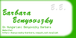 barbara benyovszky business card